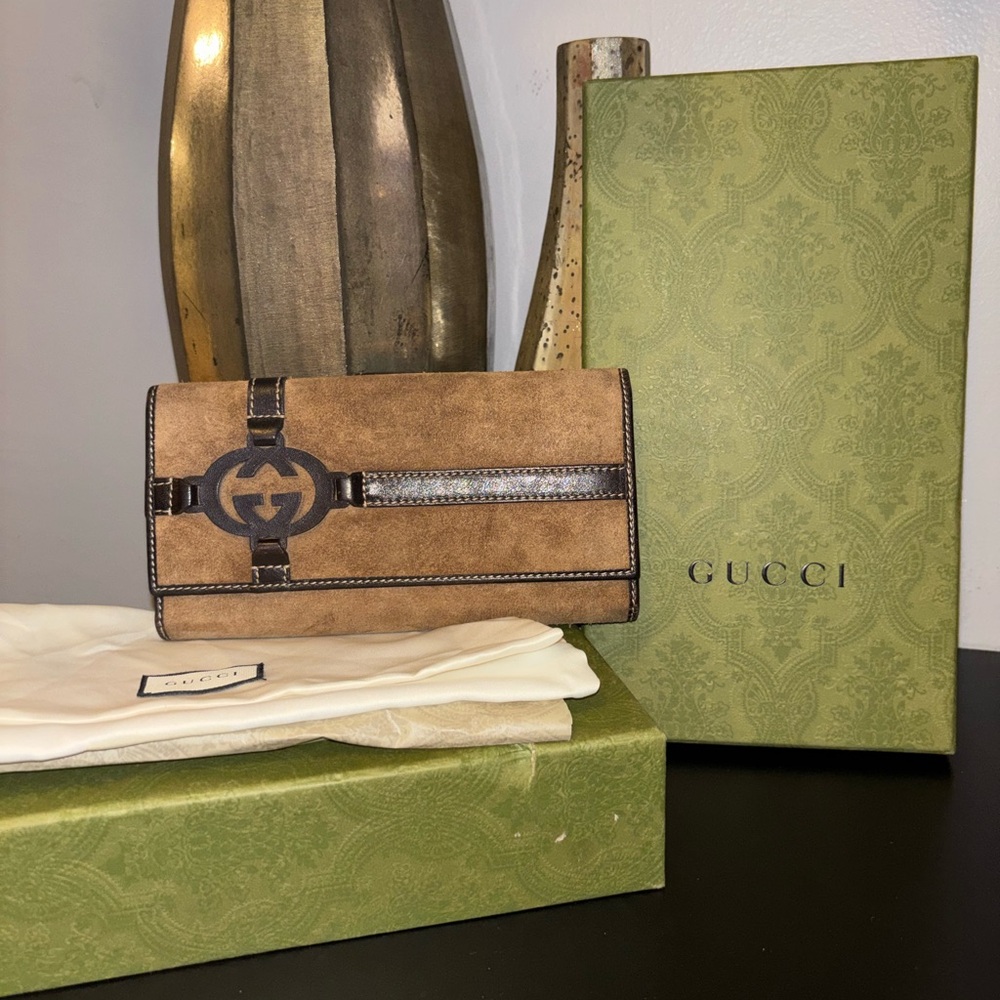 Gucci Beige and Dark Brown Wallet- Box & Dust Bag!! - Picture 6 of 7